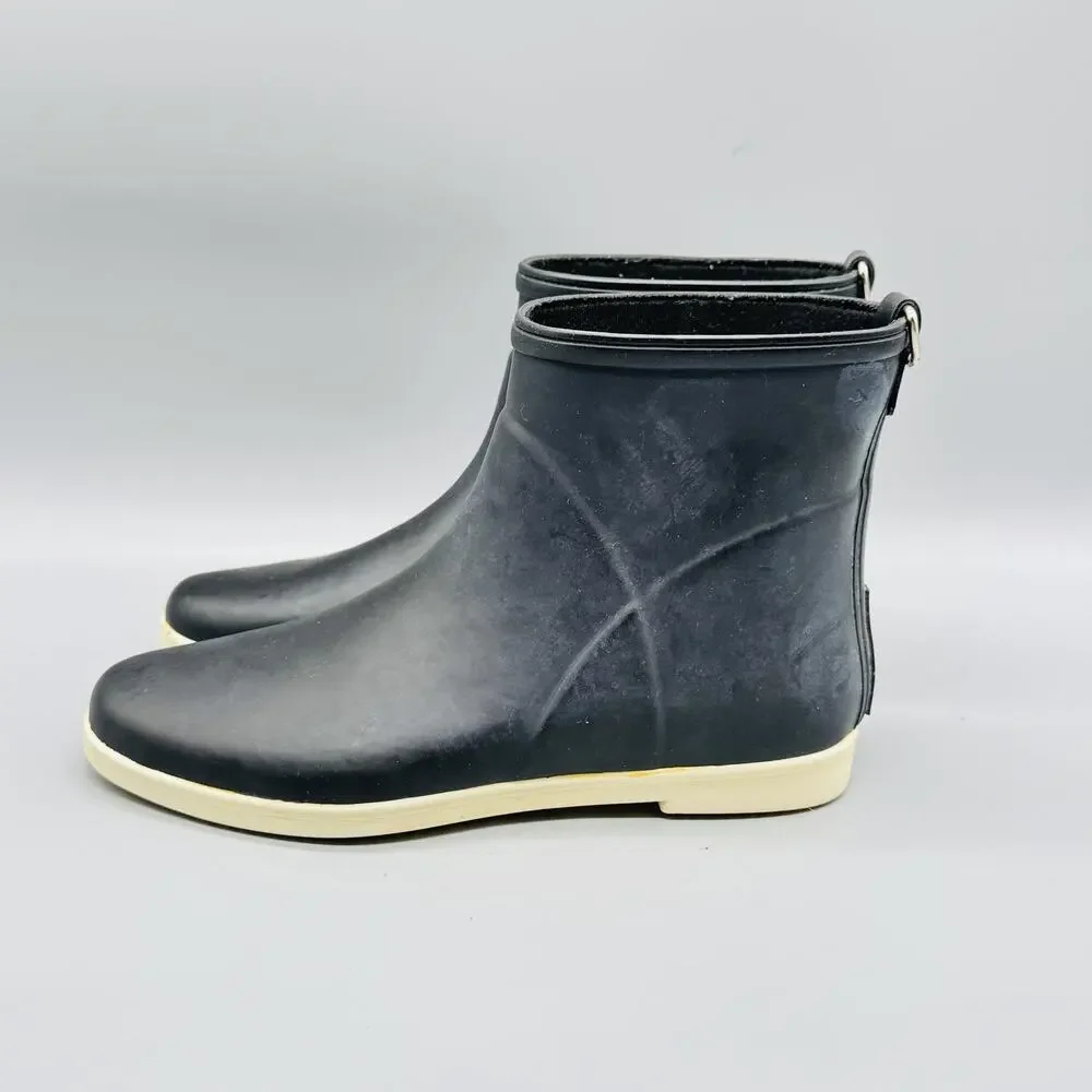 Alice + Whittles Boots Women 7 Black Rubber Ankle Rain Waterproof Madewell Shoes